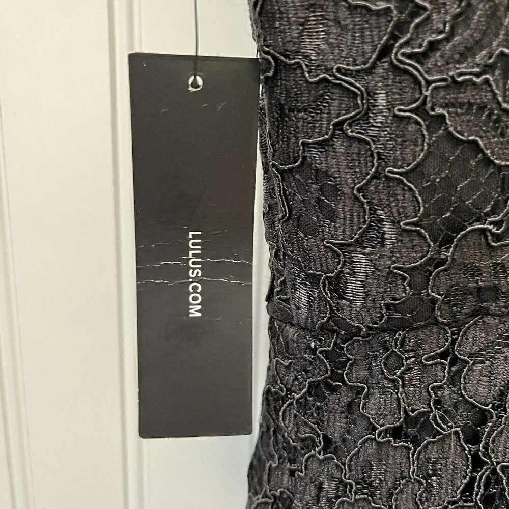 Lulus Dress NWT Black XL Lace Keyhole Backless Short Party Cocktail Formal - Picture 4 of 5